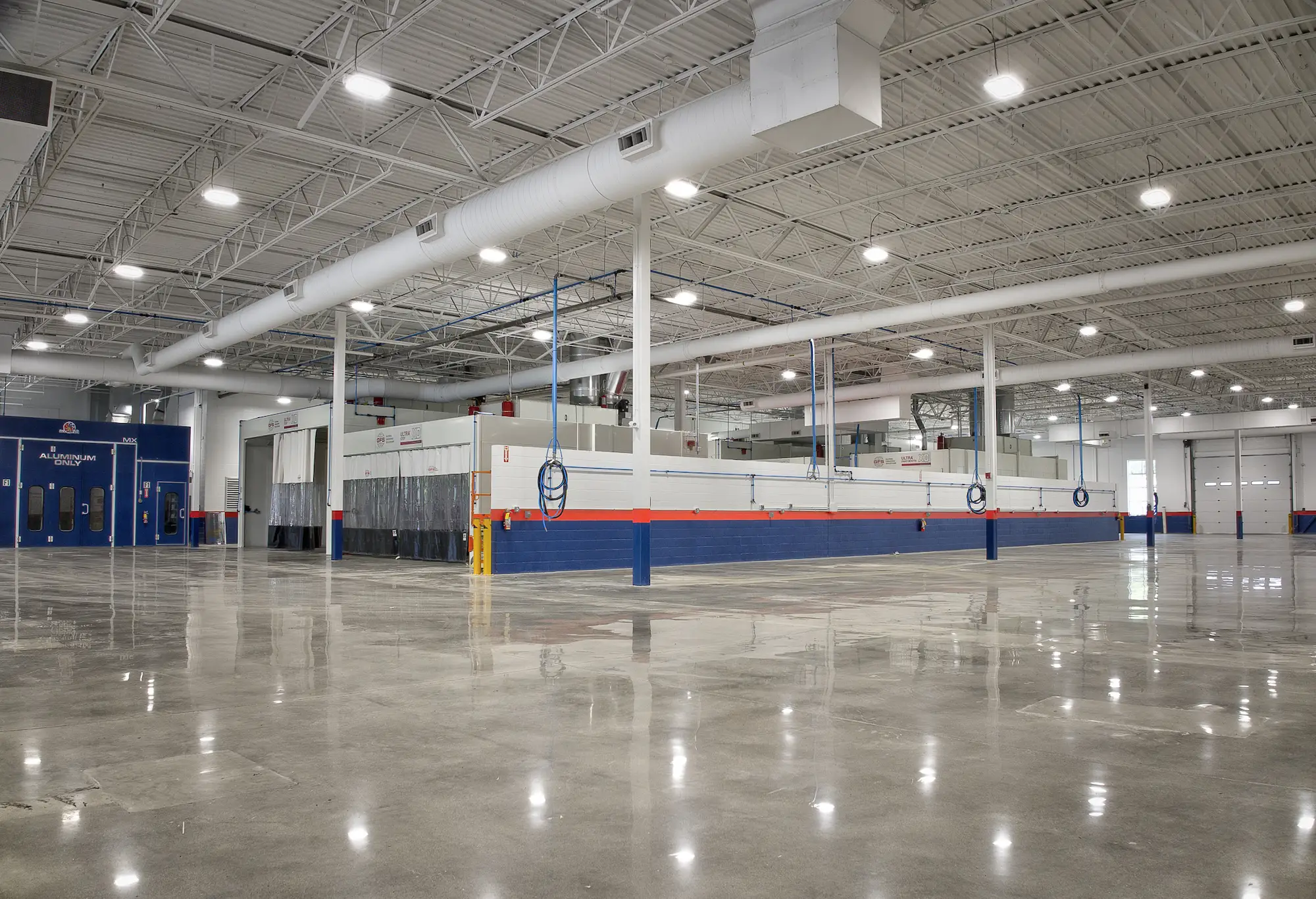 Providence Auto Body repair facility with aluminum-only booth